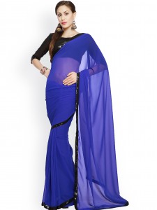 Designersareez Blue Georgette Partywear Saree