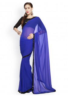 Designersareez Blue Georgette Partywear Saree