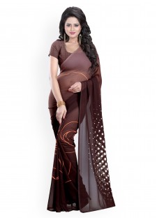 Heena Brown Georgette Printed Saree